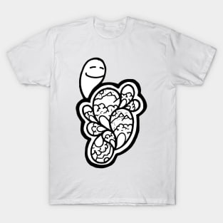 Flower With Worm Doodle Art T-Shirt